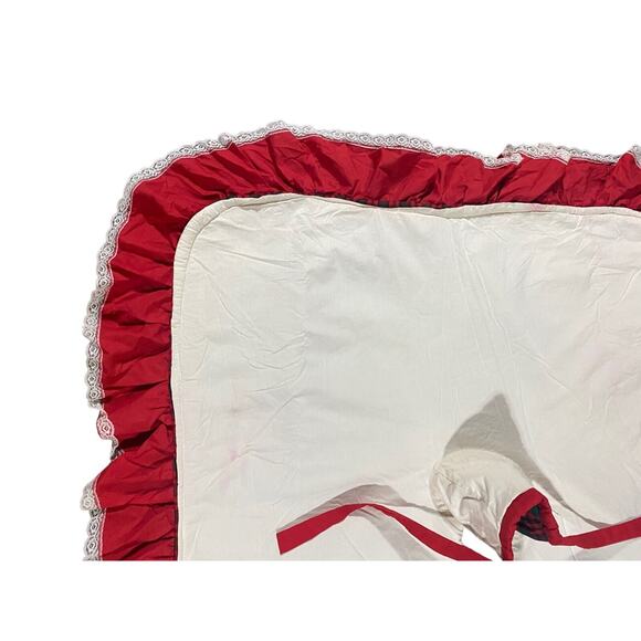 Christmas Tree Skirt Plaid Classic Red w Ruffle Edge Lined With Ties XL 52 x 52 - Picture 7 of 10